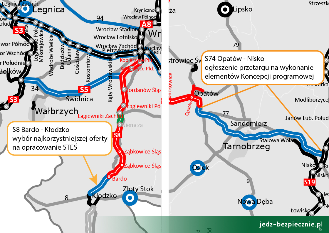 Ważne decyzje w sprawie budowy odcinków dróg ekspresowych S8 i S74 | Jedź Bezpiecznie
